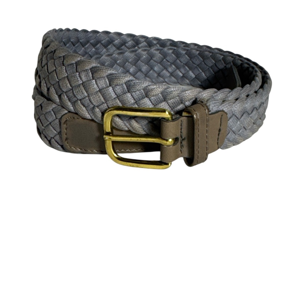 Gray Woven Men's Thin Preppy Belt Size 34